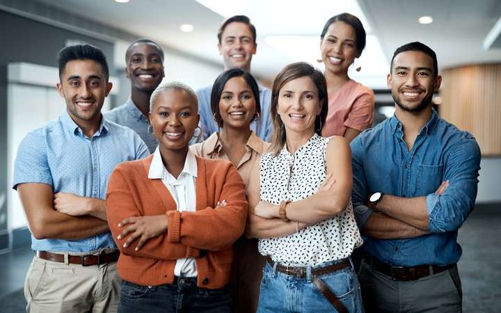 Portrait of a group of confident young business people