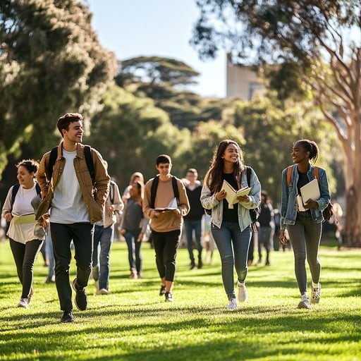 Students walking outdoors